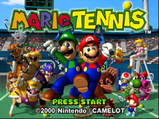 Mario Tennis (Europe) Title Screen